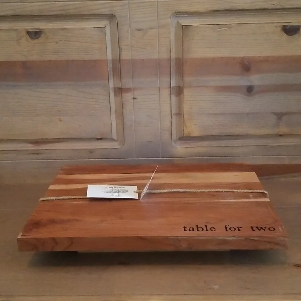Table for Two Wooden Charcuterie Board By Santa Barbara Design Studio